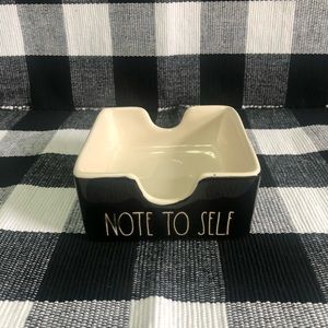 Rae Dunn “NOTE TO SELF” Sticky Post It Note Holder Desk Organizer Ceramic